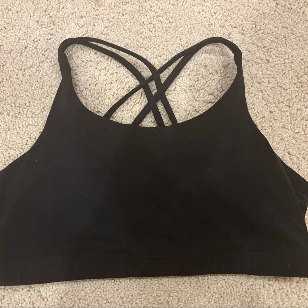 Athleta Black Cross-Back Sports Bra